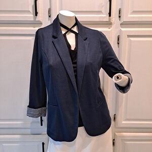 Stitch Fix Classic Navy Women's Blazer 'Skies Are Blue' Asa Knit Stretch Jacket